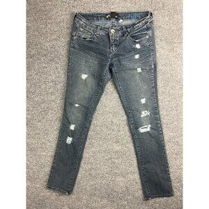 Volcom Sienna Skinny Jeans Women's 3 (W28xL28) Distressed Blue Skater Look Fabu